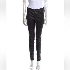 Tory Burch 100% Leather Black Stretchy Waist Pants Leggings S/M